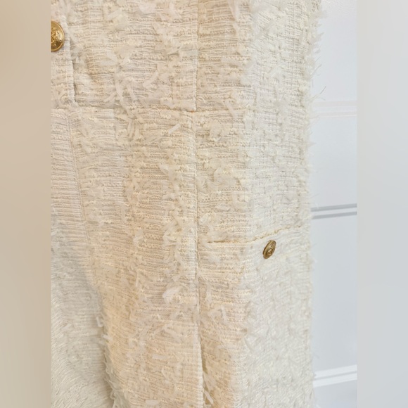 NWT J. Crew Cream Textured Tweed Pleated Mini Sleeveless Dress, 14 - Picture 4 of 7